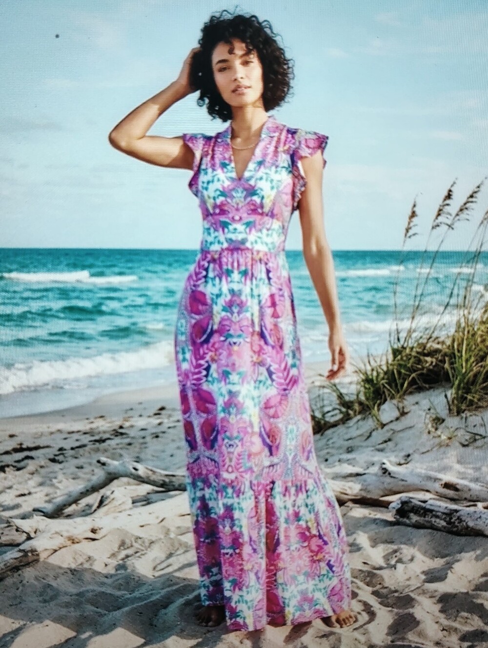 *NEW* Lilly Pulitzer Adriann Flutter Sleeve Maxi Dress 'Shes Too Fly' XS $268